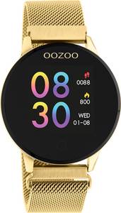 Oozoo Damen Armbanduhr Smartwatches Smartwatch (kompatibel ab Android 5.1+ und IOS 8.0), Multifunktionsuhr, Damenuhr rund, groß (ca. 43mm) Metallarmband, Fashion-Style Android Smartwatch
