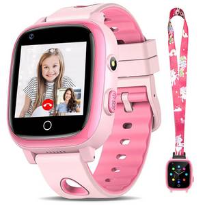 Sanorum 4G Smartwatch kinder mit GPS und Telefonfunktion Smartwatch (3.3 cm/1.3 Zoll, HD Voll Touchscreen) IP68 Kinder Smartwatch, mit Videoanrufen, SOS, WiFi, Musik, Wecker, Schulmodus, Geschenke für Jungen Mädchen, mit Halsseil 