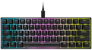 Corsair K65 RGB Mini 60% (MX RGB Red) Black (FR) Gaming Tastatur