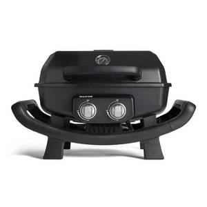 Burnhard Gasgrill Wayne, 2 Brenner mit regenabweisender UV-beständiger Haube, Campinggrill Gas - Tischgrill mit Deckel 