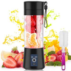 HUGERSTONE Smoothie-Maker Smoothie Maker, Mini Standmixer Tragbar mit 6 Edelstahlklingen, 150,00 W, USB Portable Blender Elektrisch 380ml Bottle, Mixer Shaker 