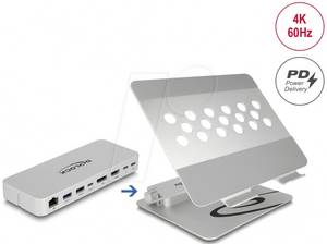 Delock 18442 - Notebook-/Tablet-Ständer mit Dockingstation, 4K, Thunderbolt 3 
