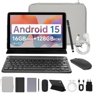 BUFO Hülle Tastatur Maus Stift Kopfhörer Netzstecker Kabel Octa-Core 128G Tablet (10
