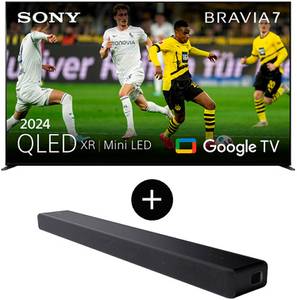 Sony K-65XR70 QLED Mini LED-Fernseher (164 cm/65 Zoll, Google TV, Smart-TV, BRAVIA 7, 4K HDR, Dolby Vision & Atmos, inkl. HT-A3000 Soundbar) 