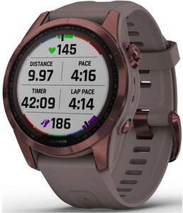 Garmin fēnix® 7S Sapphire Solar Dark Bronze Titanium with Shale Grey Band Android Smartwatch