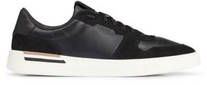 Hugo Boss Sneakers Leder Veloursleder schwarz Low-Top-Sneaker