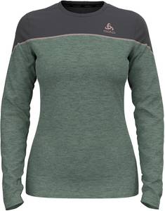 Odlo Women LS Revelstoke Performance Wool Warm Base Layer matte green/dark grey melange Skiunterwäsche