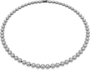 Swarovski Una Angelic Halskette Rundschliff Lang Weiß Rutheniert (5681057) Collier