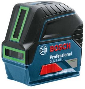 Bosch Professional GCL 2-15 G Professional (Deckenklammer und Koffer, Grün) Linienlaser