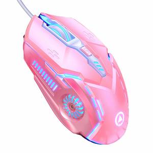 SIERGA Mechanische Maus, Gaming-Maus, kabelgebundene Maus, 6-Tasten Gaming-Maus (kabelgebunden, 7-farbig beleuchtete mechanische Gaming-Maus, stumm/stumm) 