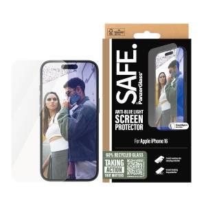 SAFE by PanzerGlass Displayschutzglas »Anti-Blue Light Screen Protection«, für Apple iPhone 16-Apple iPhone 15, (1 St.), Displayschutzfolie, Schutzfolie, Bildschirmschutz, kratz- & stoßfest 