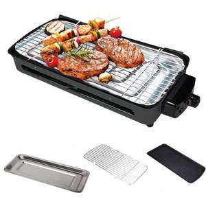 ibettertec Elektrogrill Tischgrill Elektrisch 1500 W,BBQ Grill teppanyaki grill,Auffangschale, Diese elektro grill mit Antihaftbeschichtung, Abnehmbares Design 