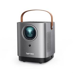  Beamer Tragbarer Mini Projektor - 【Touchscreen Taste/Staubdichter】 TOPTRO LED Beamer Full HD 1080P Unterstützt Video Beamer, 5GWiFi Bluetooth 50% Zoom Heimkino/Outdoor Projektor für Handy/Laptop 