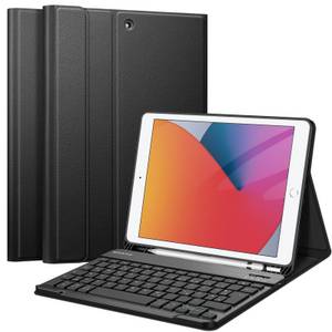Fintie Tablet-Hülle »Tastatur Hülle für iPad 10.2 Zoll (9/ 8/ 7 Generation - 2021/2020/2019), Soft TPU Rückseite Gehäuse Schutzhülle mit Pencil Halter, magnetisch Abnehmbarer Tastatur mit QWERTZ Layout« 