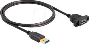 Delock 87855 - USB 3.0 Kabel, A Stecker auf A Buchse, Einbau, 1 m 