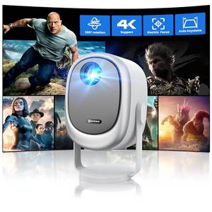  Mini Beamer 4K Unterstützt, 360°Dreh Tragbarer Projector, EXTRAVIS Klein Videoprojektor 500ANSI WiFi Bluetooth, Auto-Keystone und Fokus, Smart Video Beamer für Heimkino/Outdoor Handy Projektor 