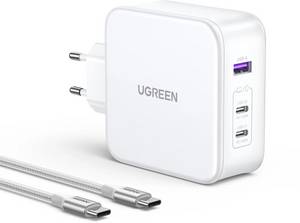 Ugreen Nexode USB-A+2*USB-C 140W GaN Tech. & USB-C Kabel 2m, weiß 