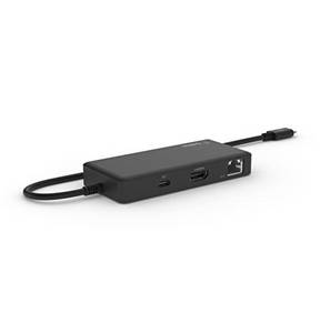  Belkin 5-in-1 Multiport-Hub-Adapter, optimiert für Chromebook mit 4K bei 60 HZ, HDMI-Port, USB-C, 86 W Power Delivery, Gigabit-Ethernet, 2 USB-A 3.1-Ports, 1. Gen., klein, tragbar, kompaktes Format 