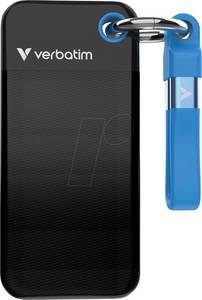 Verbatim 32195 -  Pocket SSD mit Schlüsselring, 2TB Schwarz/Blau 