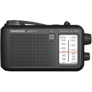 Sangean MMR-77 Outdoorradio MW, UKW MW, UKW Handkurbel, spritzwassergeschützt, Taschenlampe, wiederaufladbar Schwarz 