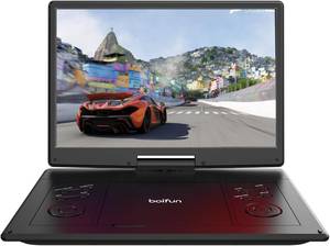 BOIFUN 15,7’’ Tragbarer DVD Player mit 14,1’’ HD Display, 6 Stunden Batterie Portabler DVD-Player (1366*768 resolution, 32 GB Festplatte, Unterstützt FM-Transmitter, Sync-TV, USB, TF-Karte alle Regionen) 