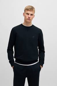 Hugo Boss Relaxed-Fit Sweatshirt aus Baumwoll-Terry mit Logo-Aufnäher (50509323) blau Herren-Sweatshirt