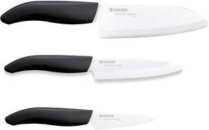 Kyocera Messer-Set GEN, (Set, 3 tlg.), extrem scharfe Hochleistungskeramik-Klinge 