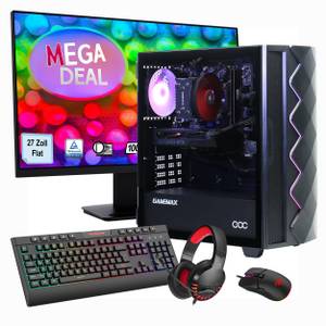 GameMax MegaDeal Gaming-PC-Set Diamond BK PC-Komplettsystem (27