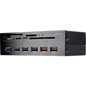 Akasa AK-HC-07BK Einbau-Speicherkartenleser 13.34cm (5.25 Zoll) USB 2.0 (Mainboard), USB 3.2 Gen 1 ( 