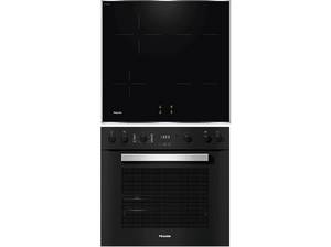  MIELE H 2457 I ACTIVE + KM 7062 FR, Einbauherd-Set (Induktionskochfeld, A+, 76 l) 