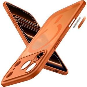 LuxusKollektion Smartphone-Hülle Handyhülle iPhone 17 Pro Max MagSafe stoßfest Kamerabutton Orange 