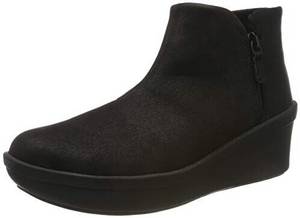 Clarks Originals Clarks Damen Step Rose Up Schlupfstiefel schwarz Textil