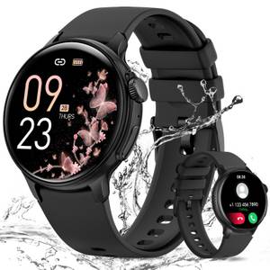 BANLVS 2025 NEW Smartwatch für Damen und Herren mit Telefonfunktion Smartwatch (3.63 cm/1.43 Zoll) IP68 Wasserdicht Armbanduhr, mit Herzfrequenz/SpO2/Schlafmonitor/Menstruationszyklus/AI Voice etc, für iOS Android 