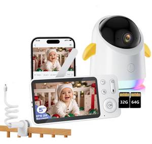 Iegeek Babyphone Babyphone mit Kamera 2K/3MP 