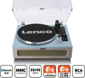 Lenco »LS-440« Plattenspieler (Riemenantrieb, Bluetooth, mit 4 eingebauten Lautsprechern) 