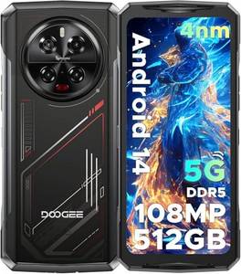  DOOGEE V40 5G Outdoor Handy Ohne Vertrag Android 14, Dimensity 7300, 32GB + 512GB Outdoor Smartphone, 8680mAh/33W, 6.78 Zoll HD+ 120Hz, 108MP+20MP Nachtsicht, IP68/69K/NFC/GPS/Face ID 