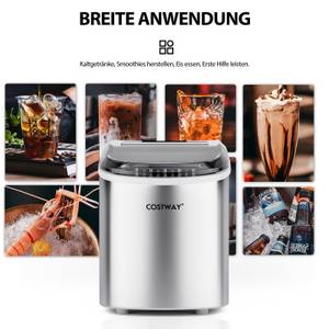 Costway Eiswürfelmaschine, 2,2 L, mit kugelförmigen Eiswürfeln, 2 Eisgrößen,...