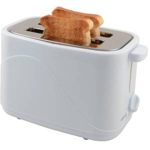 Slabo Toaster Automatik Toaster mit Brötchenaufsatz, Röstaufsatz, Stopp-Taste, 7 Bräunungsstufen, 700W, Edelstahl, Kunststoff - Weiß 