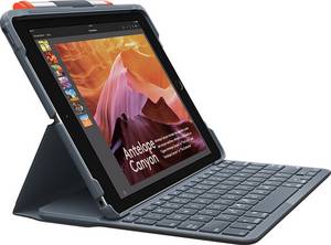 Logitech Slim Folio Bluetooth, QWERTY (GB), Graphite, für iPad 10.2 (7./8. Gen) Tablet Tastatur