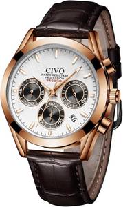 Civo Luxus-Design Watch, Langlebigem Multifunktionalen Chronographen, wasserdicht und kratzfest 
