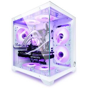 Octane Systems Venom White Gaming PC 3050/ 4060 bis 2TB, 128GB RAM Wasserkühlung Wifi Gaming-PC (Intel Intel E5 10 CORE, Wählbar: AMD RX 590/ NVIDIA RTX 3050/ GTX 1080/ RTX 4060, 32GB RAM + 250GB SSD Festplatte GB RAM) 
