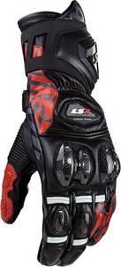 LS2 Helmets LS2 Feng Racing Textil Gloves black/red Motorrad Sporthandschuhe