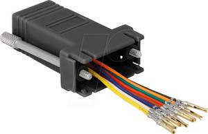 Delock 66165 - Adapter Sub-D 9Pin Bu > RJ45 Bu.   Montagesatz schwarz 