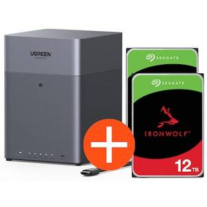 Ugreen NASync DH4300 Plus NAS System 4-Bay 24TB inkl. 2x Seagate IronWolf ST12000VN0008 12 TB 