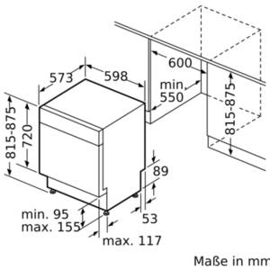 Bosch Unterbaugeschirrspüler SMU4EAS28E, 9 l, 13 Maßgedecke, 6 Programme, Dosier Assistent, Eco Silence Drive 