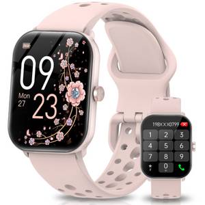 BANLVS Damen Smartwatch mit Bluetooth Anrufe Smartwatch (5.1 cm/2,01 Zoll, iOS und Android) perfektes Geschenk für Frauen, (2.01 Zoll, HD Voll Touchscreen) Armband Fitnessuhr, IP67, 24H Herzfrequenz, Menstruationszyklus, Schlafmonitor,Blutdruck 