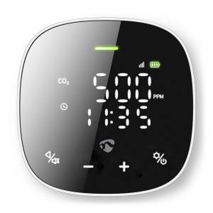 Nedis SmartLife Luftqualitätsmonitor Wi-Fi | inkl. Display | Kohlendioxid (CO2) / Luftfeuchtigkeit / Temperatur | Android™ / IOS | Schwarz / Weiss 