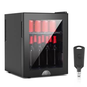 Oyajia Kühlbox Table Top Kühlschrank BC-30BF 45 cm hoch, 40 cm breit, Mini Kühlschrank Bierkühlschrank klein Getränkekühlschrank mit Glastür 
