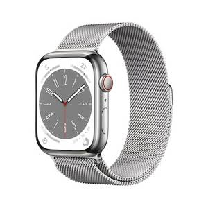 Apple Watch Series 8 LTE 45mm Edelstahl Silber Milanaise Silber 