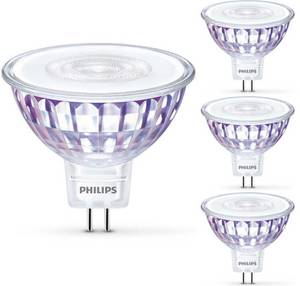 Philips WarmGlow GU45,3 Reflektor MR16 warmweiß 345lm dimmbar 4er Pack silber LED-Lampe